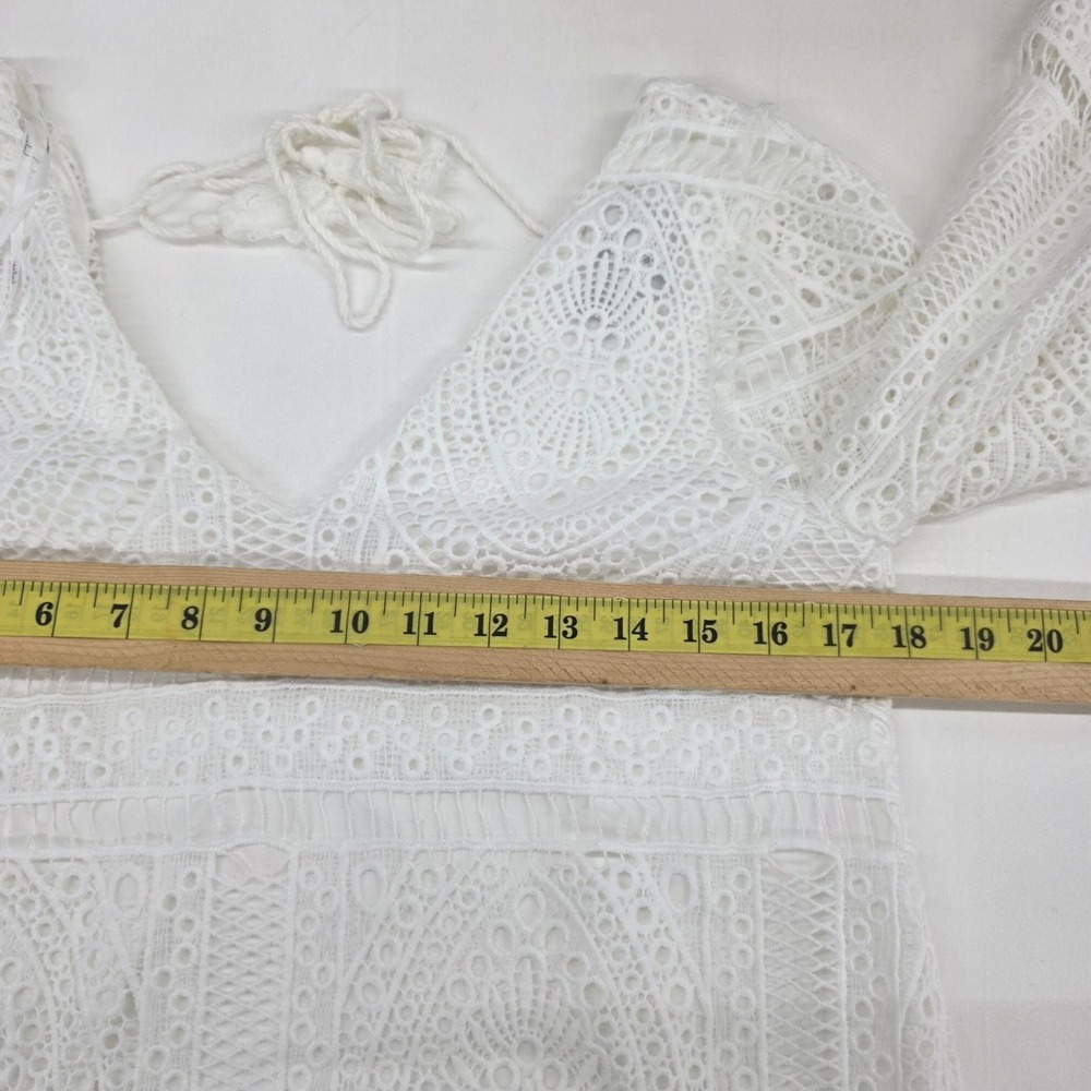 Lulus Lace Sheer Tunic Dress Flowy Festival Beach Mini Womens M - Picture 10 of 12